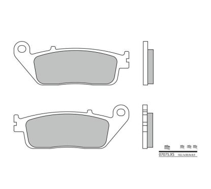 Plaquettes de frein BREMBO - 07075XS - Métal fritté arrière