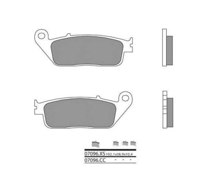 Plaquettes de frein BREMBO - 07096XS - Métal fritté avant