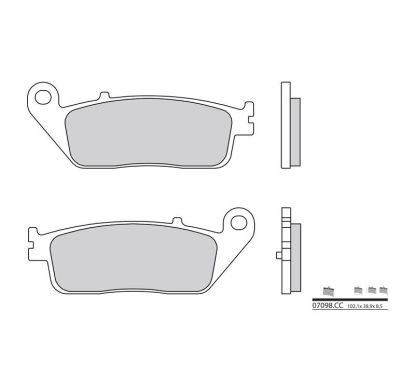 Plaquettes de frein BREMBO - 07098CC - Carbone céramique arrière