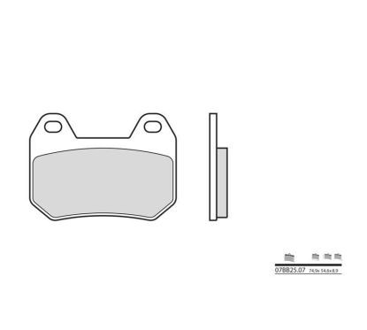 Plaquettes de frein BREMBO - 07BB25 07 - Organique