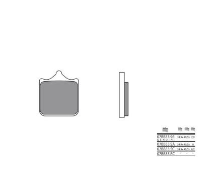 Plaquettes de frein BREMBO - 07BB33 SA metal fritté