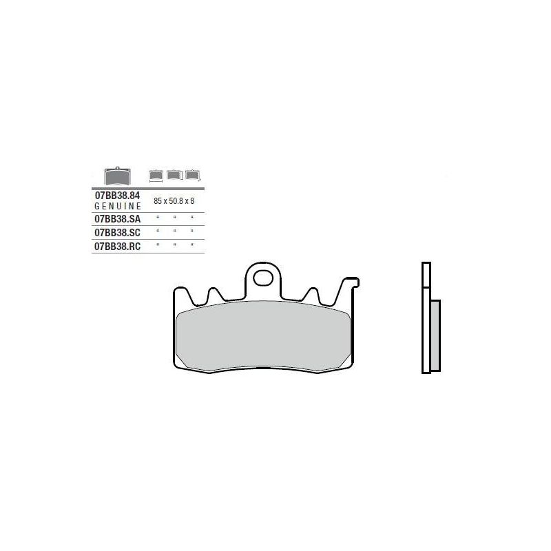 Plaquettes de frein BREMBO - 07BB38 SA - Métal fritté