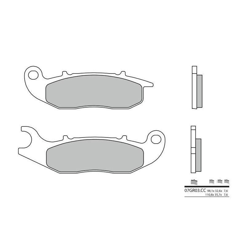 Plaquettes de frein BREMBO - 07GR03 CC - Organique