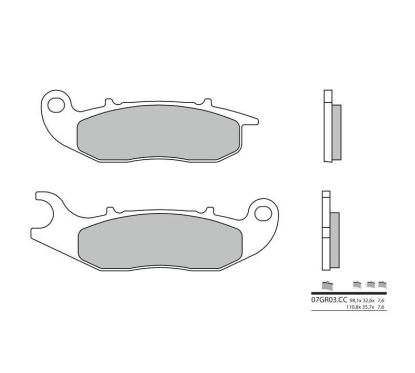 Plaquettes de frein BREMBO - 07GR03 CC - Organique
