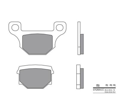 Plaquettes de frein BREMBO - 07GR09 CC - Organique
