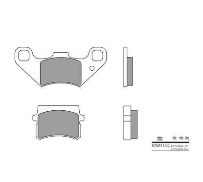 Plaquettes de frein BREMBO - 07GR11 CC - Organique