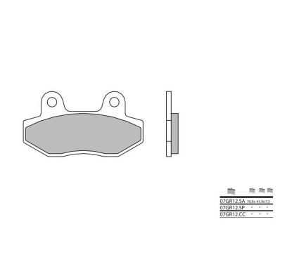 Plaquettes de frein BREMBO - 07GR12 SA - Métal fritté