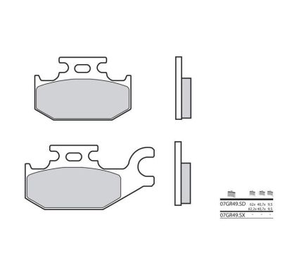 Plaquettes de frein BREMBO - 07GR49 SX - Métal fritté racing