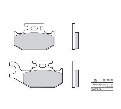 Plaquettes de frein BREMBO - 07GR50 SX - Métal fritté racing