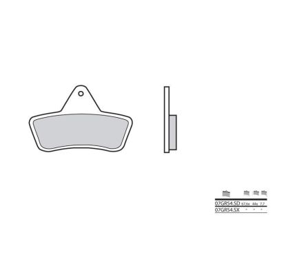 Plaquettes de frein BREMBO - 07GR54 SD - Métal fritté