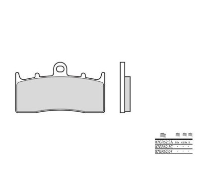 Plaquettes de frein BREMBO - 07GR62 SC - Métal fritté