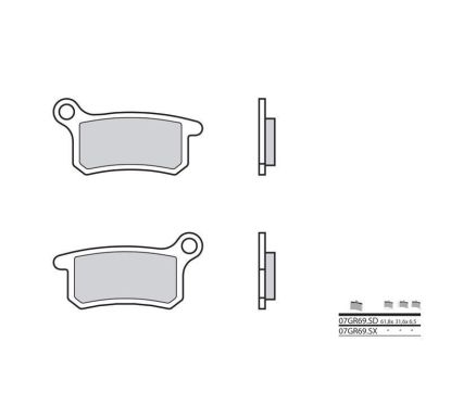 Plaquettes de frein BREMBO - 07GR69 SD - Métal fritté