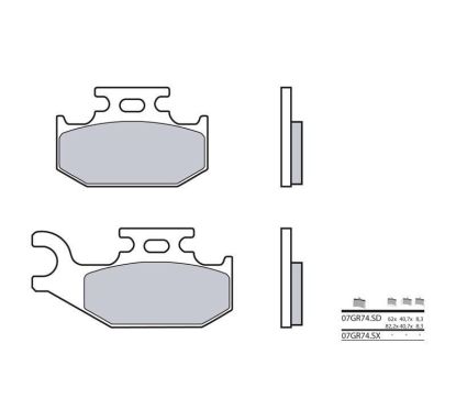 Plaquettes de frein BREMBO - 07GR74 SD - Métal fritté