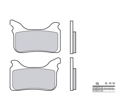 Plaquettes de frein BREMBO - 07GR75 SX - Métal fritté racing