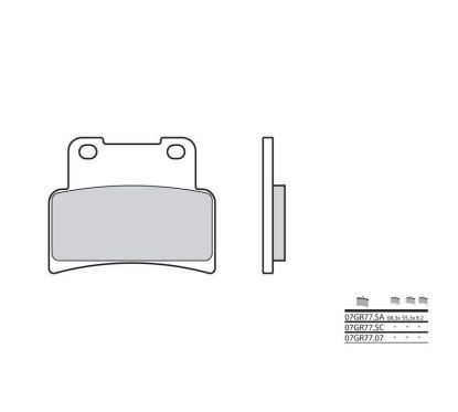 Plaquettes de frein BREMBO - 07GR77 SA - Métal fritté