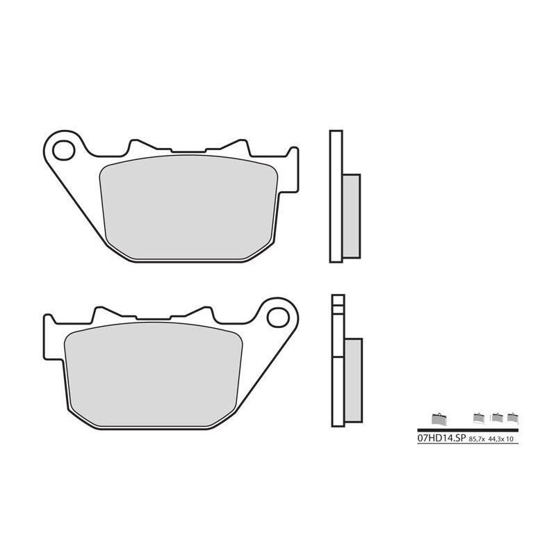 Plaquettes de frein BREMBO - 07HD14 SP - Métal fritté