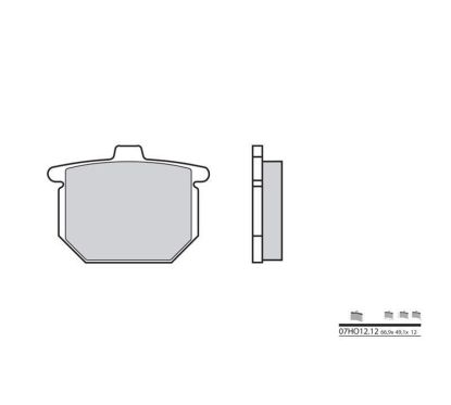 Plaquettes de frein BREMBO - 07HO12 12 - Organique