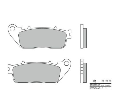 Plaquettes de frein BREMBO - 07HO13 SP metal fritté