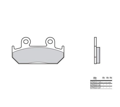 Plaquettes de frein BREMBO - 07HO21 SC - Métal fritté