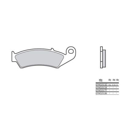 Plaquettes de frein BREMBO - 07HO25 SX - Métal fritté racing
