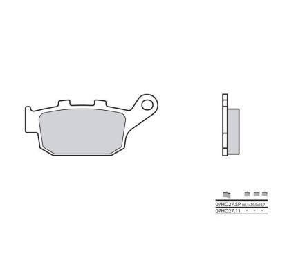 Plaquettes de frein BREMBO - 07HO27 SP - Métal fritté arrière