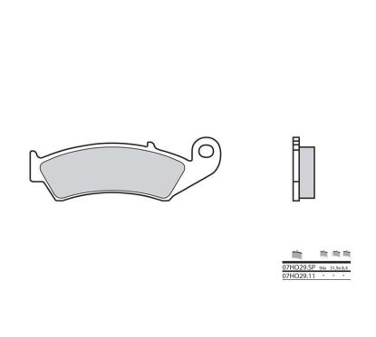 Plaquettes de frein BREMBO - 07HO29 SP - Métal fritté
