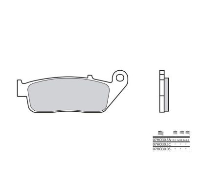 Plaquettes de frein BREMBO - 07HO30 SA - Métal fritté
