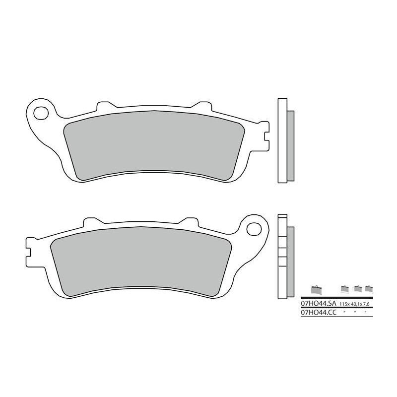 Plaquettes de frein BREMBO - 07HO44 CC - Organique