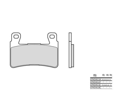 Plaquettes de frein BREMBO - 07HO45 SC - Métal fritté