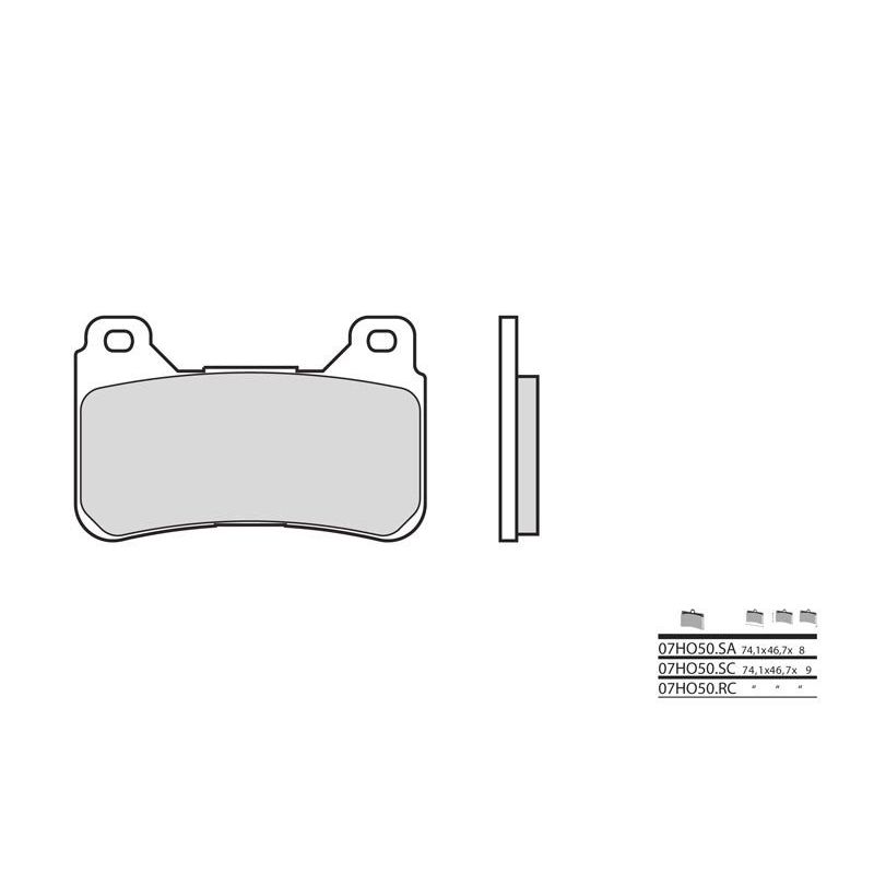 Plaquettes de frein BREMBO - 07HO50 SC - Métal fritté