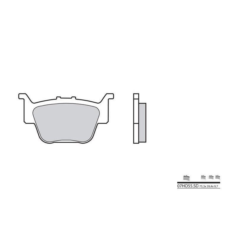 Plaquettes de frein BREMBO - 07HO55 SD - Métal fritté