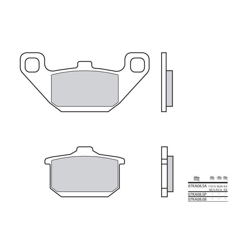 Plaquettes de frein BREMBO - 07KA08 08 - Organique