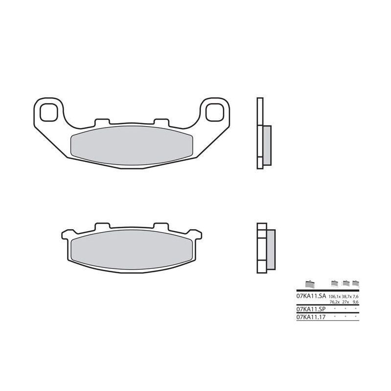 Plaquettes de frein BREMBO - 07KA11 SA - Métal fritté