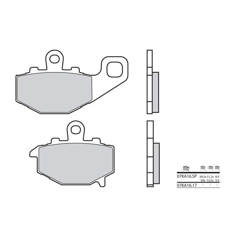 Plaquettes de frein BREMBO - 07KA16 SP - Métal fritté