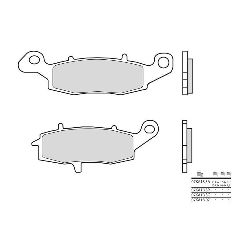 Plaquettes de frein BREMBO - 07KA18 SP - Métal fritté
