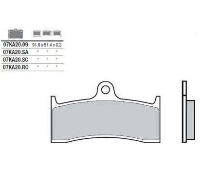 Plaquettes de frein BREMBO - 07KA20 SC - Métal fritté