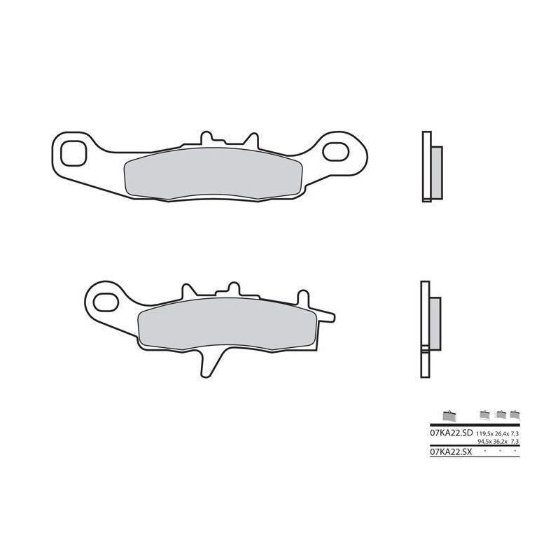 Plaquettes de frein BREMBO - 07KA22 SD - Métal fritté