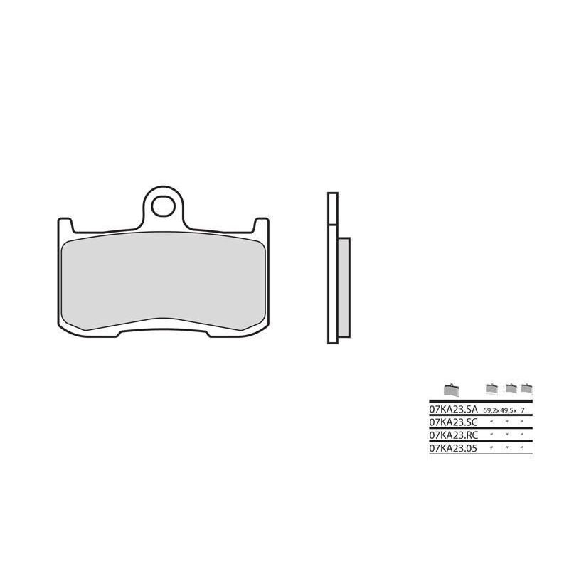 Plaquettes de frein BREMBO - 07KA23 SC - Métal fritté