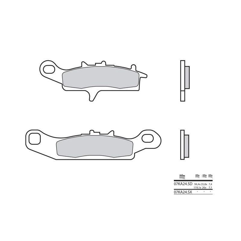 Plaquettes de frein BREMBO - 07KA24 SD - Métal fritté