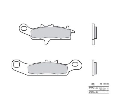 Plaquettes de frein BREMBO - 07KA24 SX - Métal fritté racing