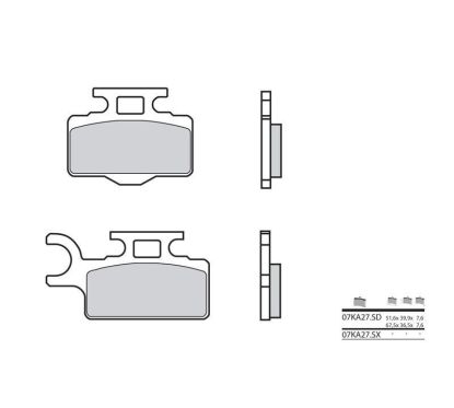 Plaquettes de frein BREMBO - 07KA27 SD - Métal fritté