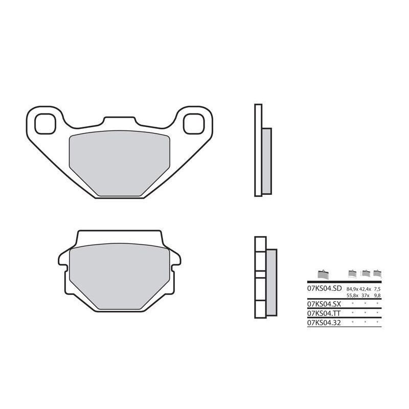 Plaquettes de frein BREMBO - 07KS04 32 - Organique