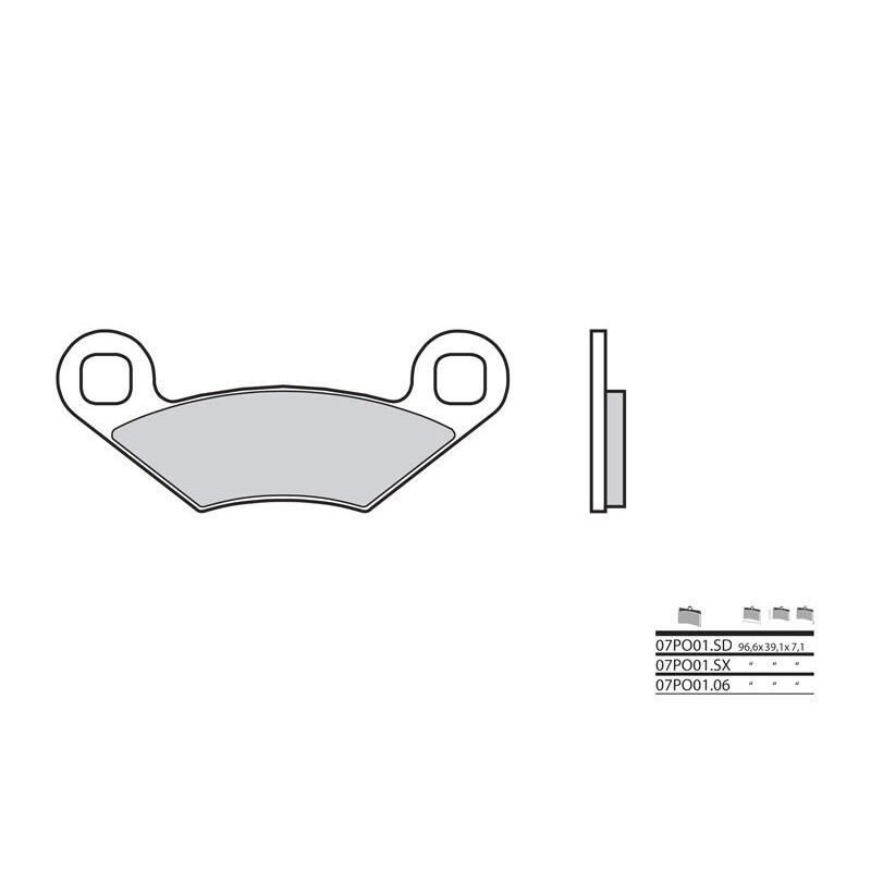 Plaquettes de frein BREMBO - 07PO01 06 - Organique