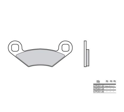 Plaquettes de frein BREMBO - 07PO01 SX - Métal fritté racing