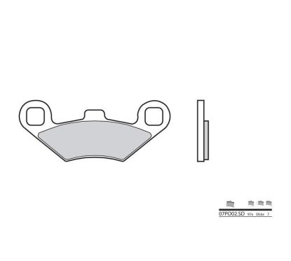 Plaquettes de frein BREMBO - 07PO02 SD - Métal fritté