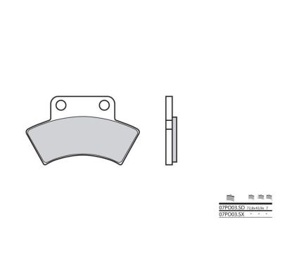 Plaquettes de frein BREMBO - 07PO03 SX - Métal fritté racing