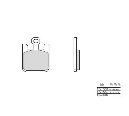Plaquettes de frein BREMBO - 07SU26 SC - Métal fritté