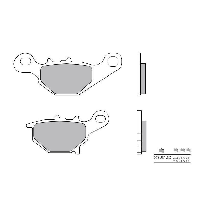 Plaquettes de frein BREMBO - 07SU31 SD - Métal fritté