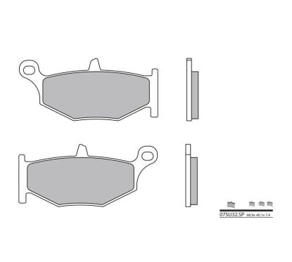 Plaquettes de frein BREMBO - 07SU32 SP - Métal fritté