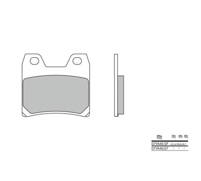 Plaquettes de frein BREMBO - 07YA40 SP - Métal fritté